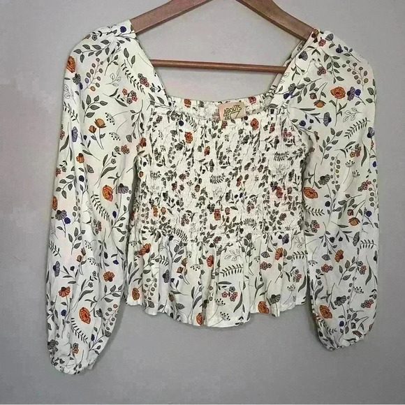 Thereabouts Girls Top. Size S (7/8) flowered pattern with ruffle bottom EUC - Picture 1 of 5
